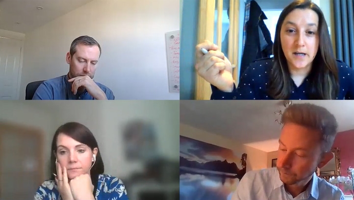 (Top-left to bottom-right): Centrica Business Solutions' Louis Burford; Decathlon's Emma Woolley; Centrica's Andrea Barrett; and edie's Luke Nicholls, who chaired the Virtual Roundtable
